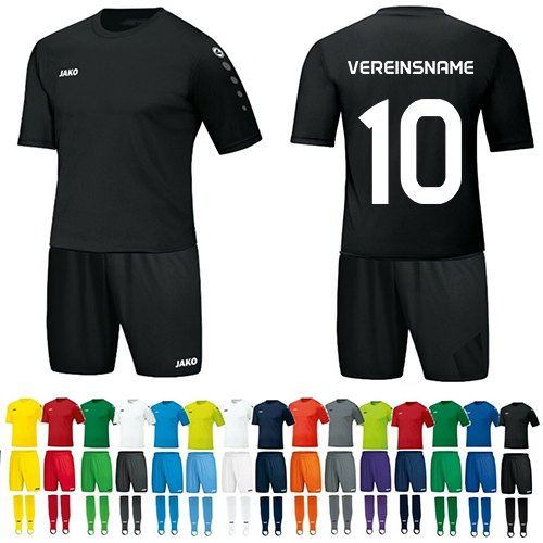 Trikot Team 14er Satz - Hose , Stutzen , Vereinsname und Nummer